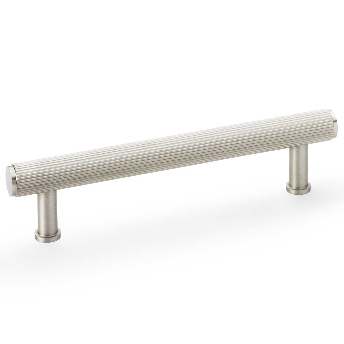 Carlisle Brass Crispin Reeded T-Bar Solid Brass Pull Handle, Satin Nickel, 224Mm