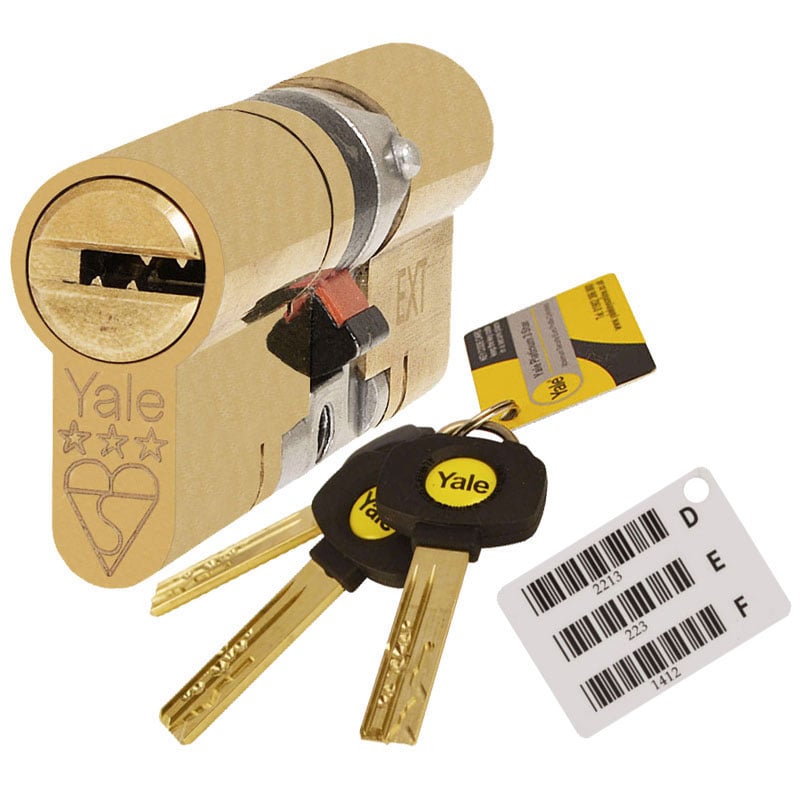 Vbh Yale Platinum Euro Cylinder 3 Star Door Lock 35/55 (90Mm), Brass