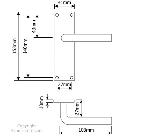 Diagram Image for Z03 Lever Latch Door Handles