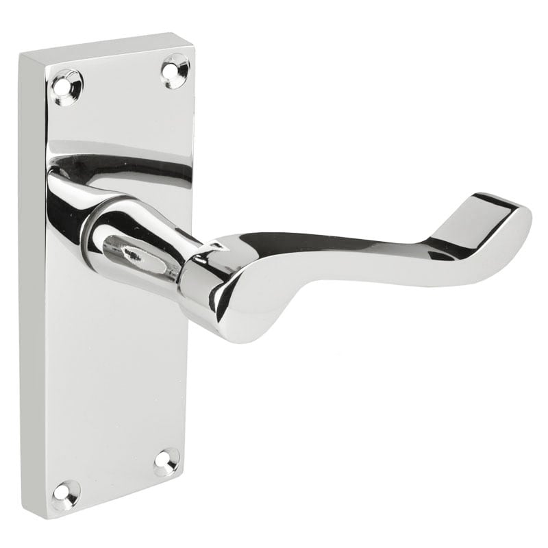 Handlestore Z06 Chrome Victorian Scroll Internal Door Handles, Latch, 120 X 42Mm