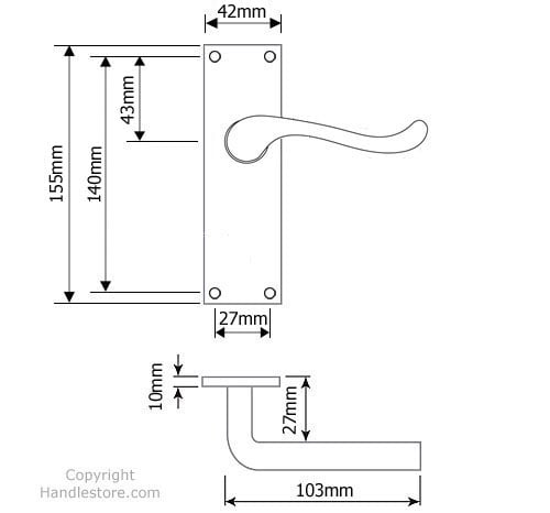 Diagram Image for Z07 Lever Latch Door Handles