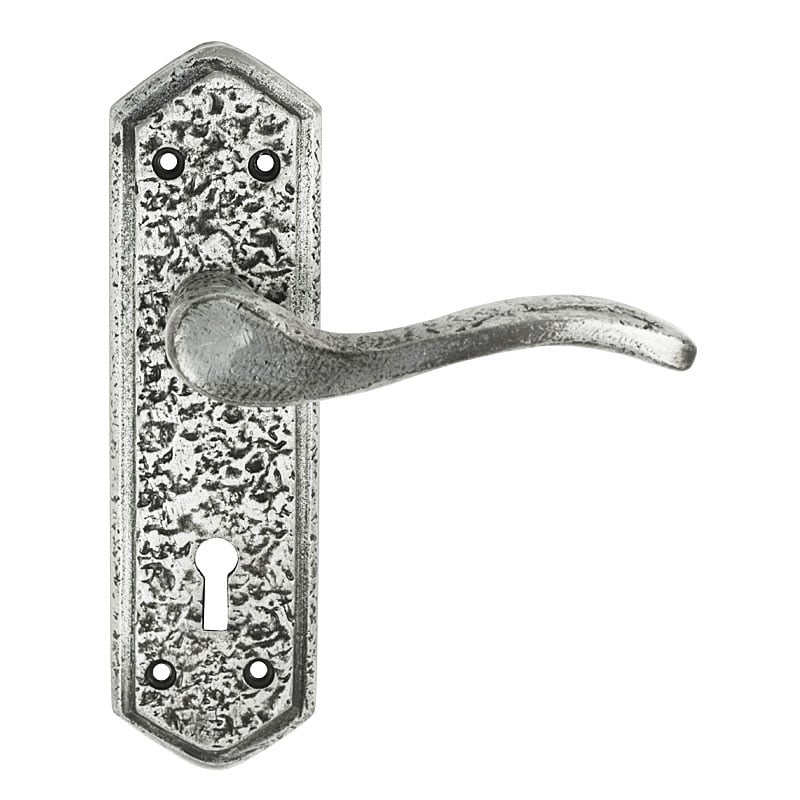 Frelan Z116 Pewter Locking Exterior Door Handle, Wentworth