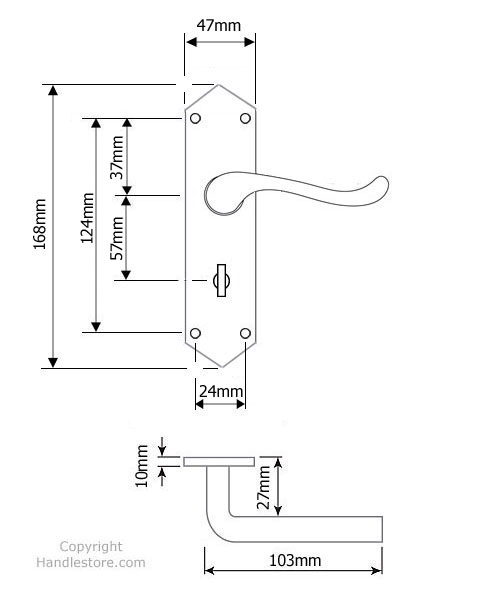 Diagram Image for Z11 Bathroom Door Handles