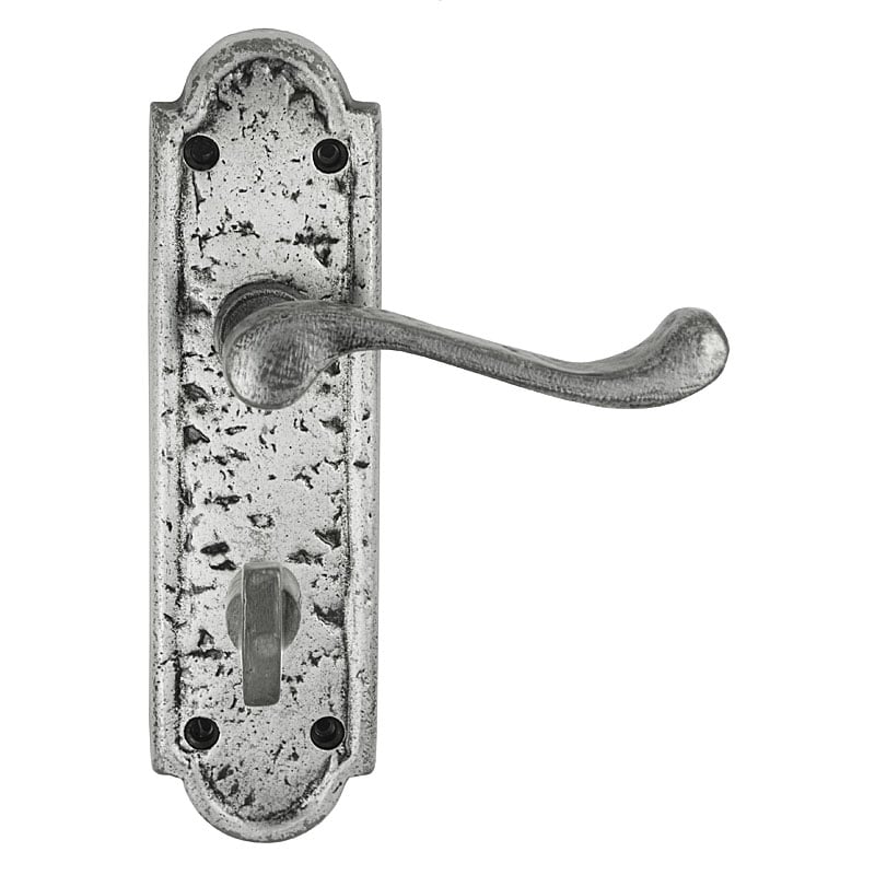 Frelan Z120 Pewter Bathroom Thumbturn Door Handles, Turnberry