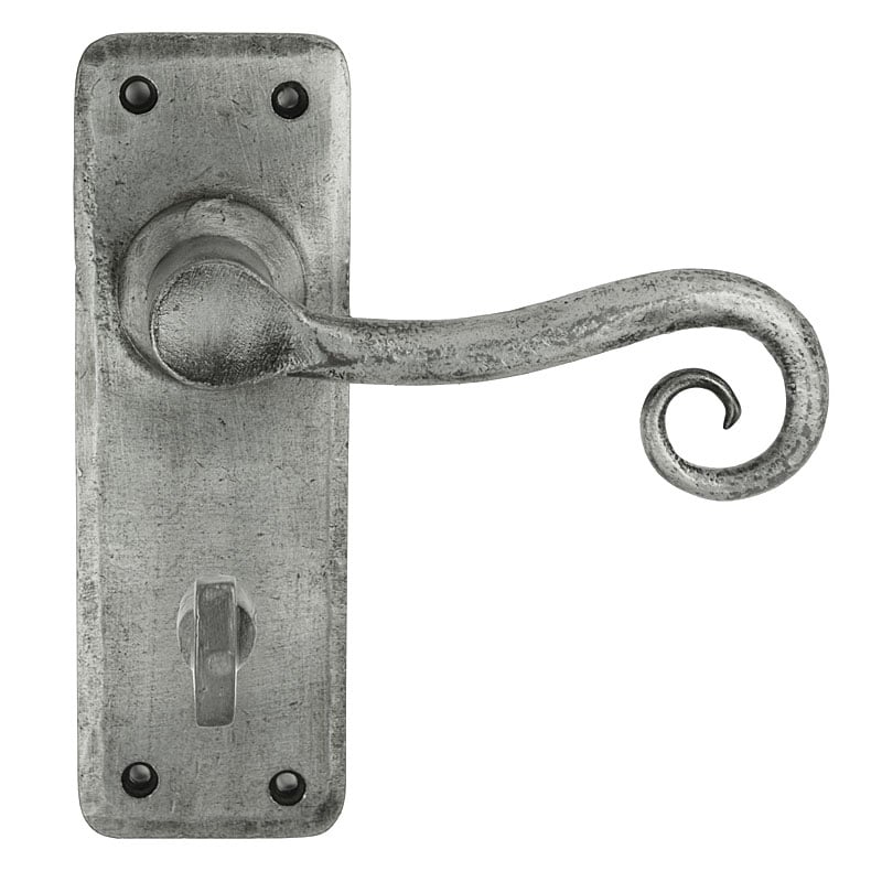 Frelan Z129 Solid Hand Forged Iron Lever Bathroom Door Handle, Chester