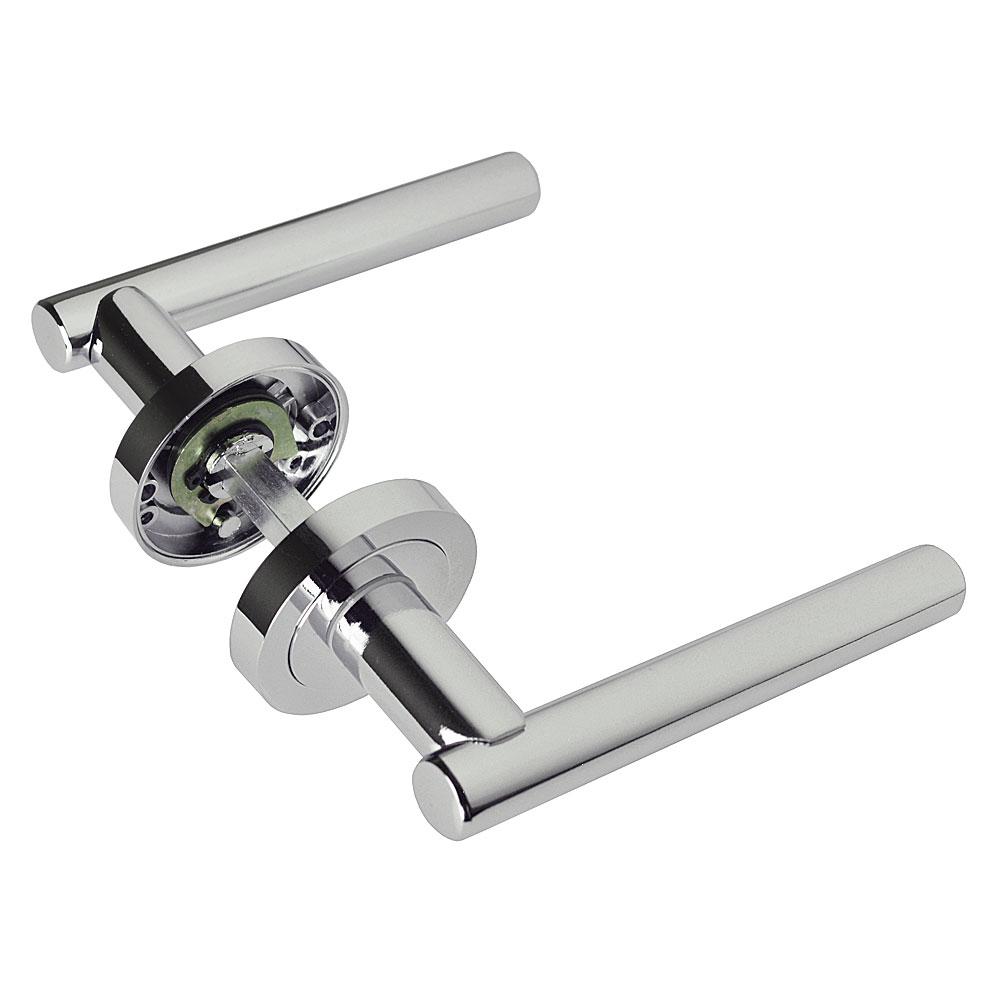 Handlestore Z14 T-Bar Chrome Internal Door Handles, Lever Rose,