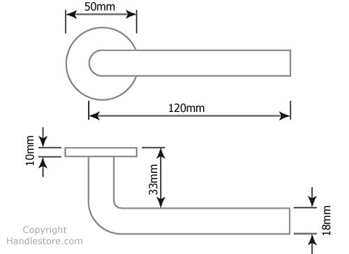 Diagram Image for Z16 Curved Lever Rose Door Handle