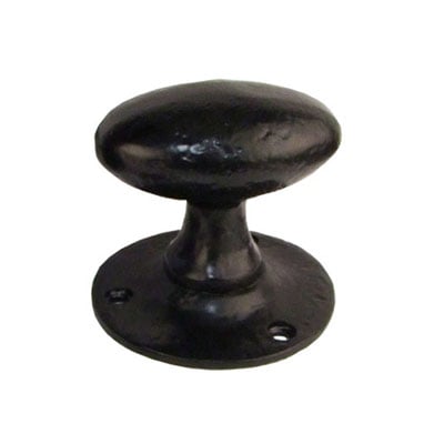 Frelan Black Z20 Antique Tudor Oval Door Knob, Mortice
