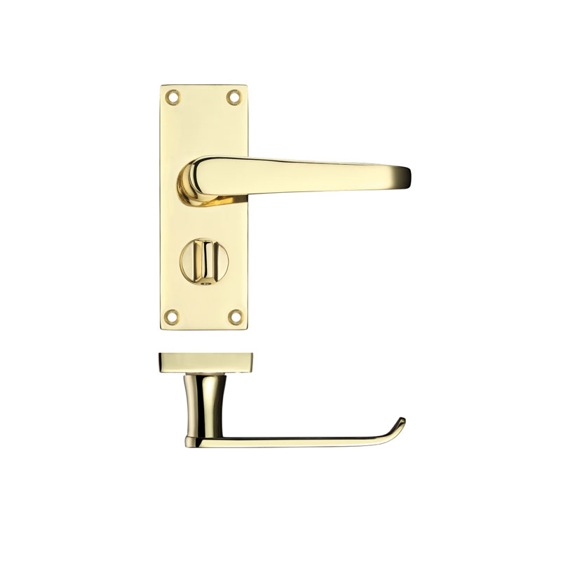 Z207 Brass Victorian Lever Privacy Internal Door Handles, 120 x 42mm