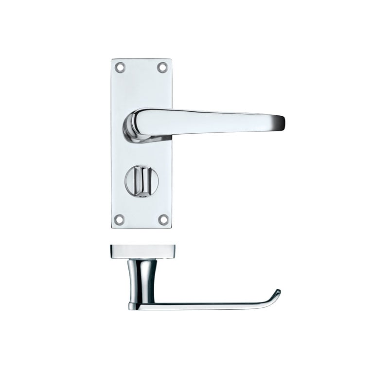 Z207 Chrome Victorian Lever Privacy Internal Door Handles, 120 x 42mm