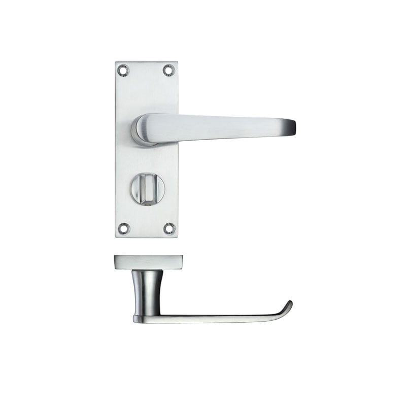 Z207 Silver Victorian Lever Privacy Internal Door Handles, 120 x 42mm