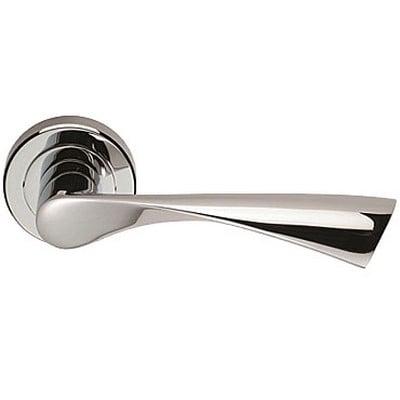 Frelan Z46 Twirl Chrome Lever Rose Interior Door Handles, Jedo