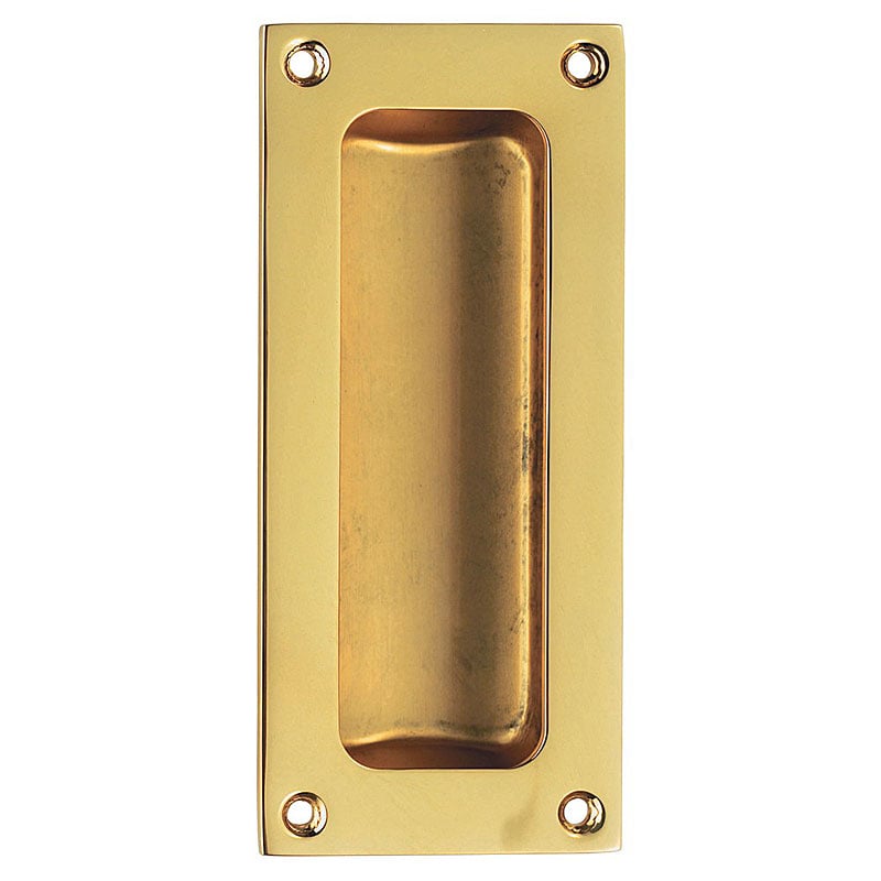 Carlisle Brass Rectangular 102Mm Flush Sliding Door Handles Polished Brass