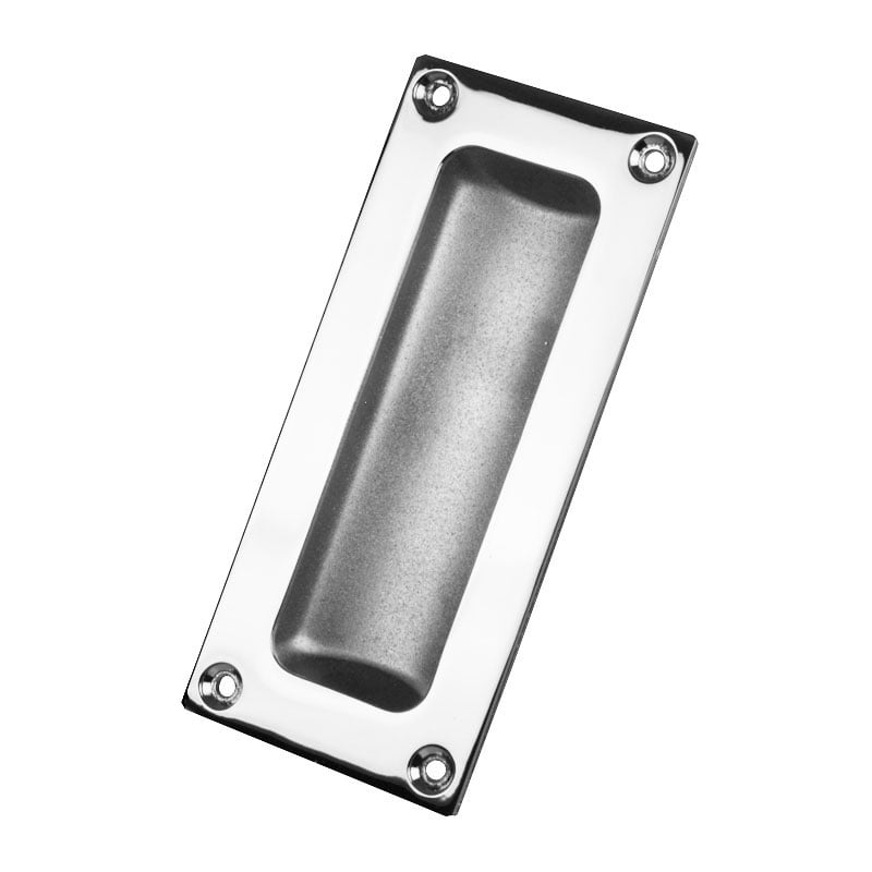 Carlisle Brass 102Mm Rectangular Flush Sliding Door Handles Polished Chrome