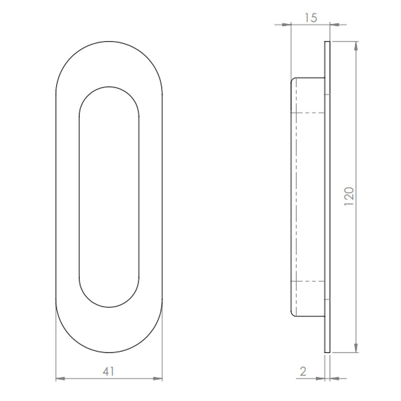 Diagram Image for Z502 Radius Flush Sliding Door Handles