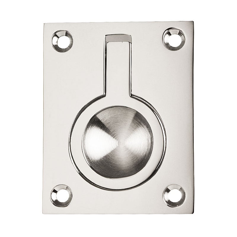 Frelan Polished Chrome 50Mm Ring Pull Flush Sliding Door Handles