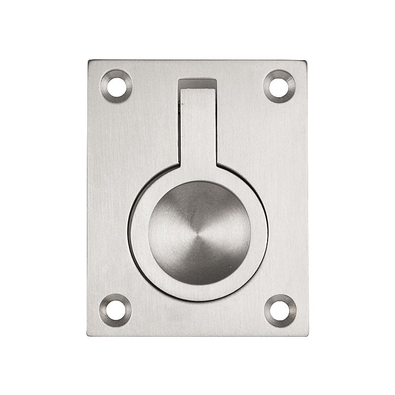 Frelan Satin Chrome 50Mm Ring Pull Flush Sliding Door Handles