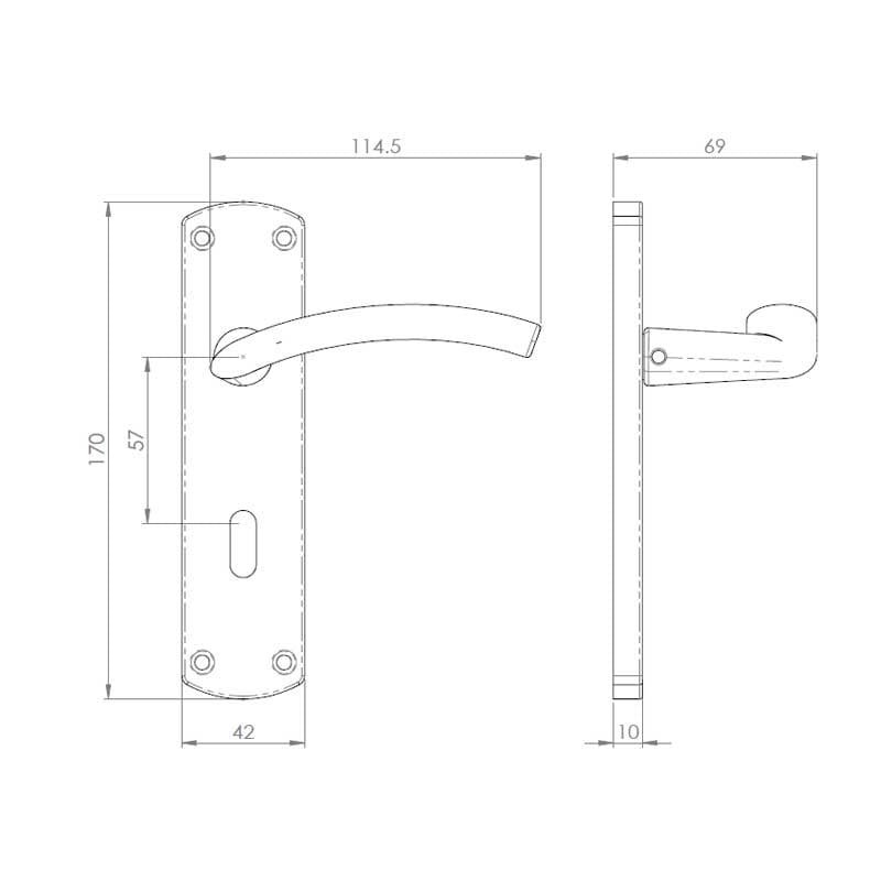 Diagram Image for Z52 Lever Lock Door Handles