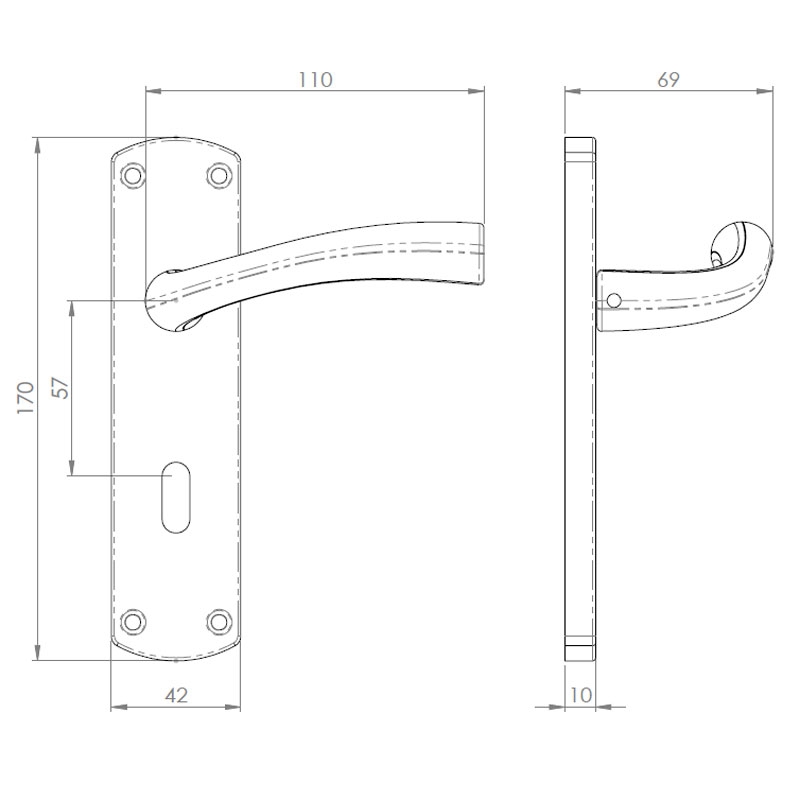 Diagram Image for Z68 Lever Lock Door Handles
