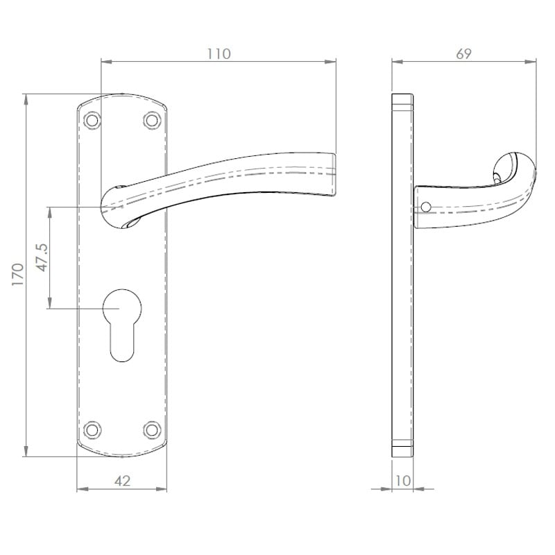 Diagram Image for Z69 Lever Euro Door Handles