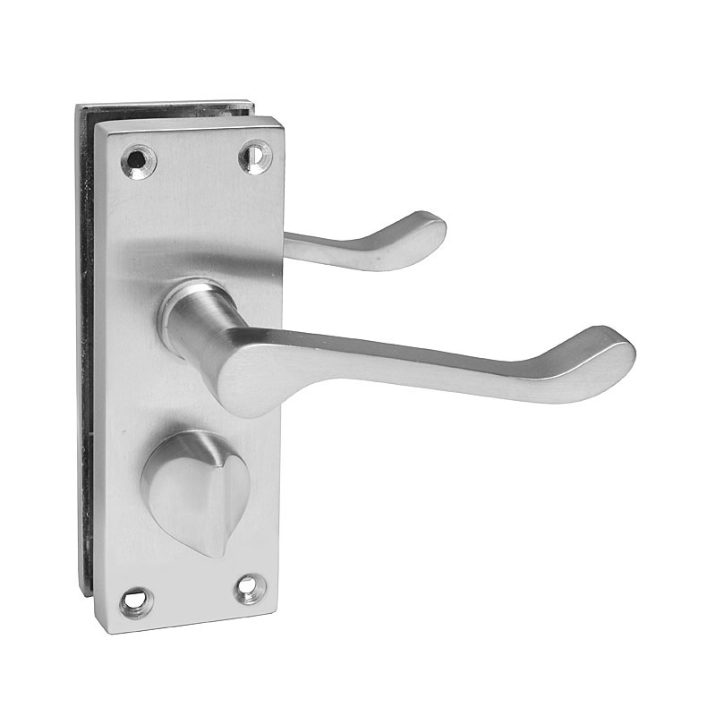 Z206 Silver Victorian Scroll Privacy Internal Door Handles, 120 x 42mm