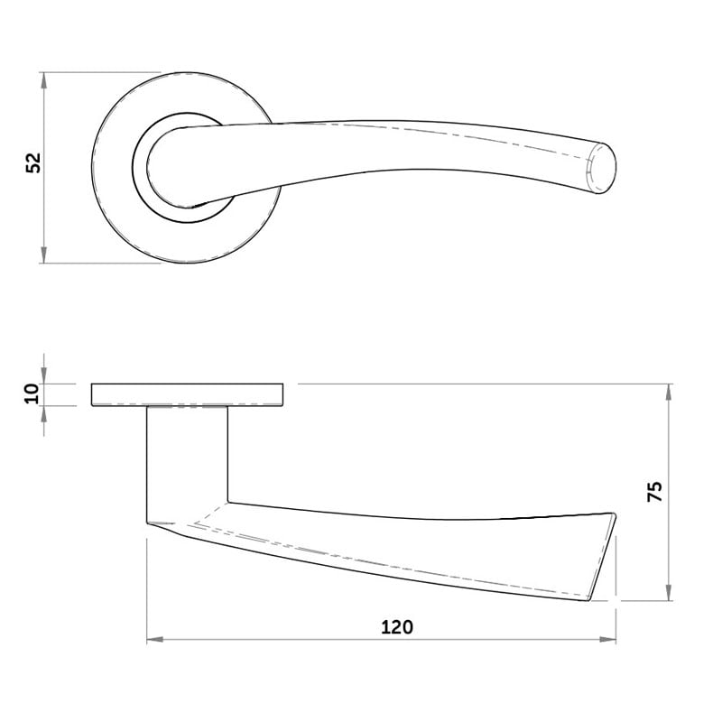 Diagram Image for Z746 Twist Lever Rose Door Handle
