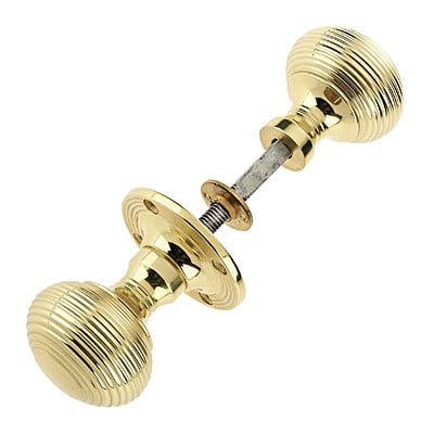 Frelan Z90 Reeded Rim Knob Polished Brass