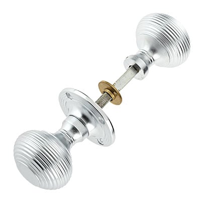 Frelan Z90 Reeded Rim Knob Satin Chrome