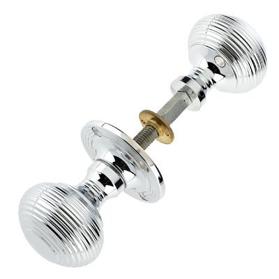 Frelan Z90 Reeded Rim Knob Polished Chrome