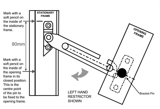 Fixing instructions for the R08 window restrictor