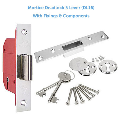 DL16 - Keyed alike Mortice Deadlock With Fixings and Components