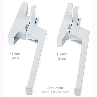 Cotswold Cockspur PV300 Window Handle 13mm and 21mm White or Silver/aluminium