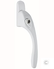 Mila cranked Prostyle espag window handle in a white finish