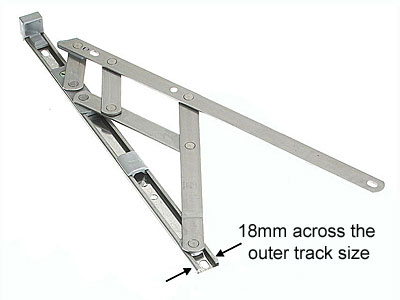 UPVC PVC 24 Inch Top Hung Window Hinge Double Glazing Friction Stay 17mm Stack 
