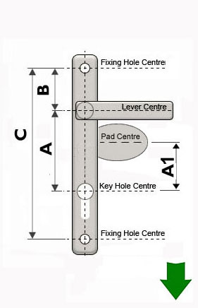 Replacement upvc offset door handles sizing diagram